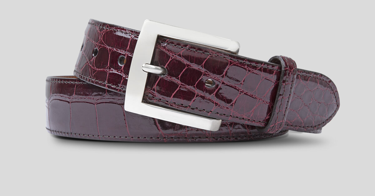 NWOT Babe Didrikson American Alligator Belt SZ:L(last hole at end 35” Genuine American Aligator Belt 35mm – Will Leather Goods main image 2