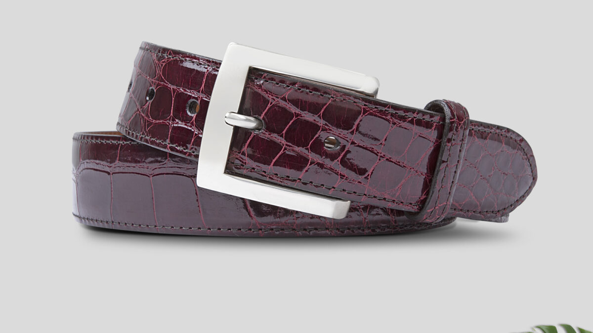 Purple Genuine Alligator belt by House of Fleming Purple Alligator Leather Watch Strap | Handdn - Bespoke  main image 4