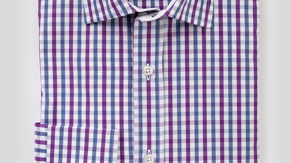 fitted lace wedding dress Charles Shirt Blue Purple Gingham  Shop KOCH